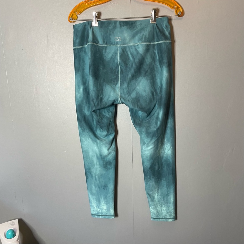 Calia Teal Tie-Dye Cropped Leggings size large - Picture 4 of 12